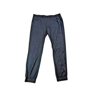 Monrow Womens Jogger Sweatpants Black Textured Size Large 27.5" Inseam Comfy